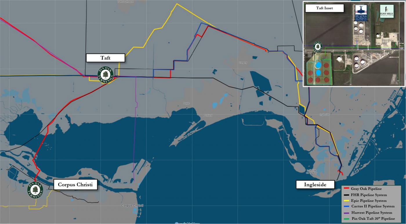 Pin Oak terminals map